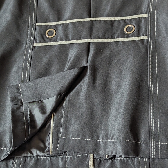 Utex Coat Women's Medium Black & Cream Detail with Buttons - Picture 3 of 9